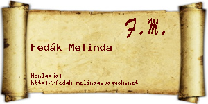 Fedák Melinda névjegykártya